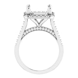 ANGEL Accented Engagement Ring Setting for Asscher Stones