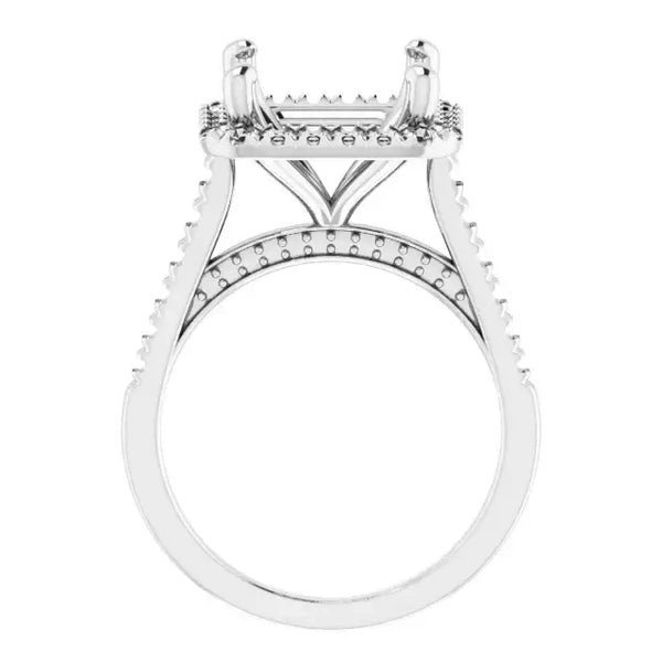 ANGEL Accented Engagement Ring Setting for Asscher Stones - Larson Jewelers