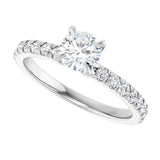 SOPHIA Silver Round Lab Grown Diamond French-Set Engagement Ring