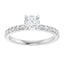 ELIZABETH 18K White Gold Round Lab Grown Diamond French-Set Engagement Ring