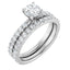 ELEANOR 14K White Gold Round Lab Grown Diamond French-Set Engagement Ring