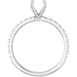 AMELIA Lab Grown Diamond French-Set Engagement Ring Setting for Round Stones