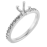 AMELIA Lab Grown Diamond French-Set Engagement Ring Setting for Cushion Stones