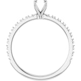 AMELIA Lab Grown Diamond French-Set Engagement Ring Setting for Oval Stones