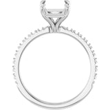 AMELIA Lab Grown Diamond French-Set Engagement Ring Setting for Emerald Stones