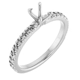 AMELIA Lab Grown Diamond French-Set Engagement Ring Setting for Oval Stones