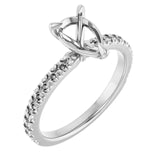 AMELIA Lab Grown Diamond French-Set Engagement Ring Setting for Pear Stones