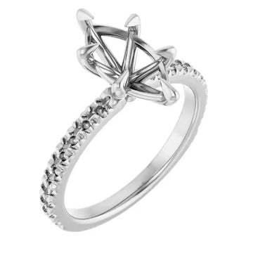 AMELIA Lab Grown Diamond French-Set Engagement Ring Setting for Marquise Stones - Larson Jewelers