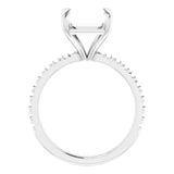 AMELIA Lab Grown Diamond French-Set Engagement Ring Setting for Asscher Stones