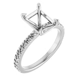 AMELIA Lab Grown Diamond French-Set Engagement Ring Setting for Emerald Stones