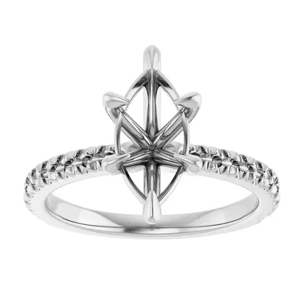 AMELIA Lab Grown Diamond French-Set Engagement Ring Setting for Marquise Stones - Larson Jewelers