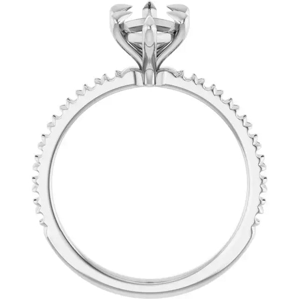 AMELIA Lab Grown Diamond French-Set Engagement Ring Setting for Marquise Stones - Larson Jewelers