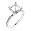 AMELIA Lab Grown Diamond French-Set Engagement Ring Setting for Asscher Stones