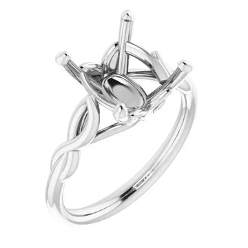GRACE Solitaire Engagement Ring Setting for Oval Stones - Larson Jewelers