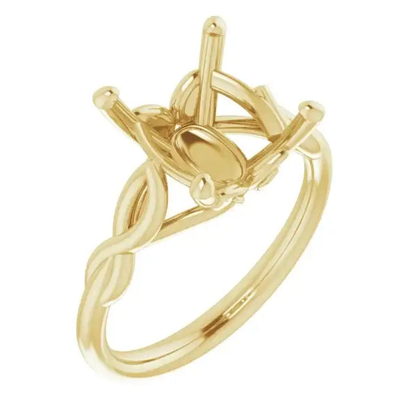 GRACE Solitaire Engagement Ring Setting for Oval Stones - Larson Jewelers