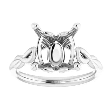 GRACE Solitaire Engagement Ring Setting for Oval Stones - Larson Jewelers