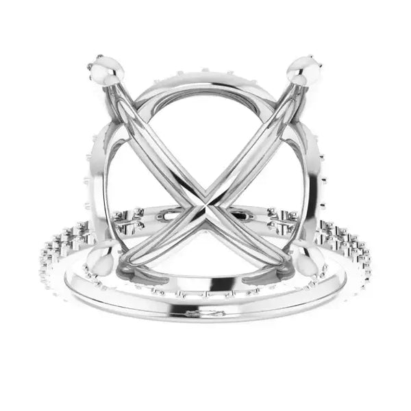 DAVITA Hidden Halo Lab Grown Diamond Engagement Ring Setting for Round Stones - Larson Jewelers