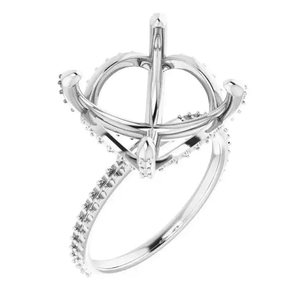 DAVITA Hidden Halo Lab Grown Diamond Engagement Ring Setting for Round Stones - Larson Jewelers