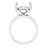 DIOR Hidden Halo Lab Grown Diamond Engagement Ring Setting for Oval Stones