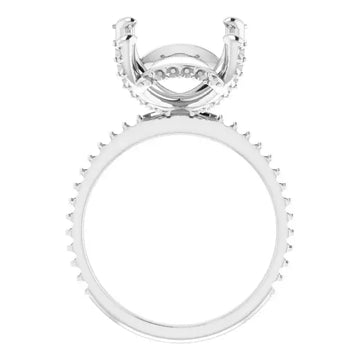 DAVITA Hidden Halo Lab Grown Diamond Engagement Ring Setting for Oval Stones - Larson Jewelers
