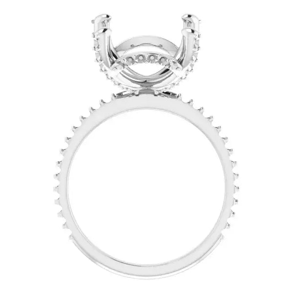 DAVITA Hidden Halo Lab Grown Diamond Engagement Ring Setting for Oval Stones - Larson Jewelers