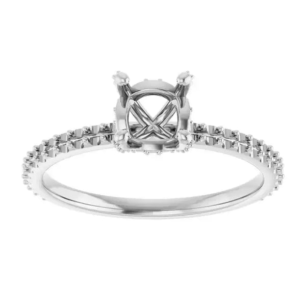 DAVITA Hidden Halo Lab Grown Diamond Engagement Ring Setting for Cushion Stones - Larson Jewelers