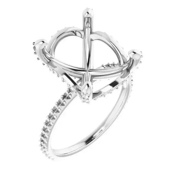 DAVITA Hidden Halo Lab Grown Diamond Engagement Ring Setting for Oval Stones - Larson Jewelers