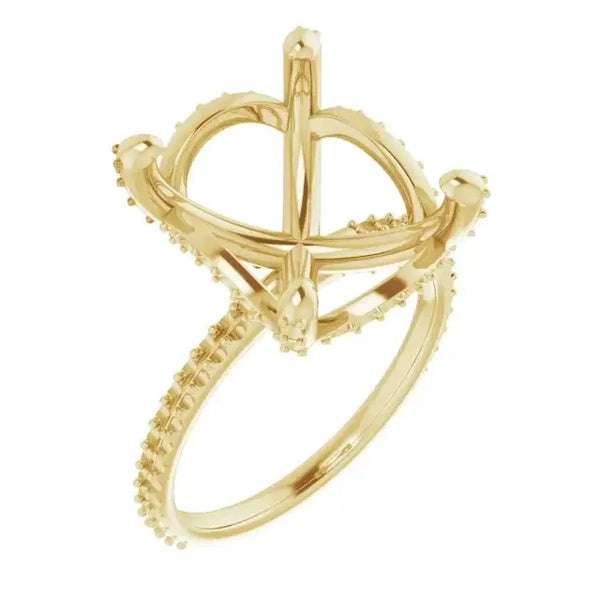 DAVITA Hidden Halo Lab Grown Diamond Engagement Ring Setting for Oval Stones - Larson Jewelers