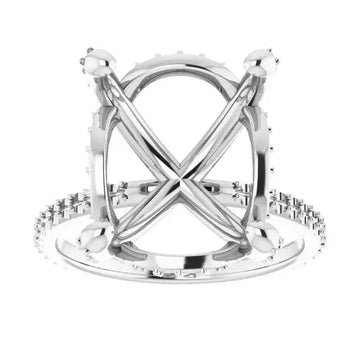 DAVITA Hidden Halo Lab Grown Diamond Engagement Ring Setting for Oval Stones - Larson Jewelers