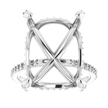 DAVITA Hidden Halo Lab Grown Diamond Engagement Ring Setting for Emerald Stones - Larson Jewelers