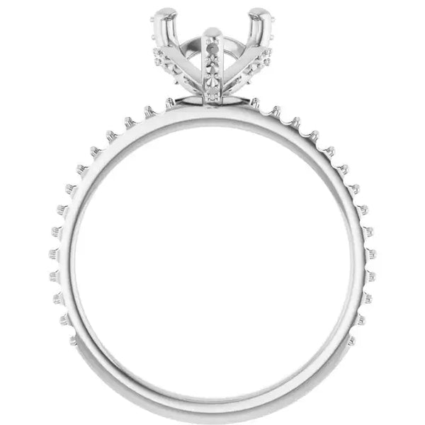 DAVITA Hidden Halo Lab Grown Diamond Engagement Ring Setting for Pear Stones - Larson Jewelers