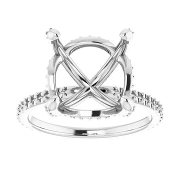 DAVITA Hidden Halo Lab Grown Diamond Engagement Ring Setting for Asscher Stones - Larson Jewelers