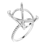 DIOR Hidden Halo Lab Grown Diamond Engagement Ring Setting for Emerald Stones