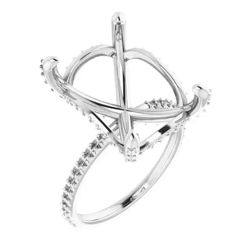 DAVITA Hidden Halo Lab Grown Diamond Engagement Ring Setting for Emerald Stones - Larson Jewelers