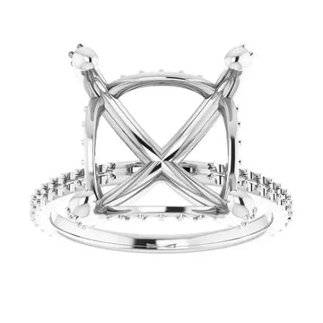 DAVITA Hidden Halo Lab Grown Diamond Engagement Ring Setting for Square Stones - Larson Jewelers