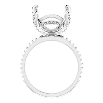 DAVITA Hidden Halo Lab Grown Diamond Engagement Ring Setting for Emerald Stones - Larson Jewelers
