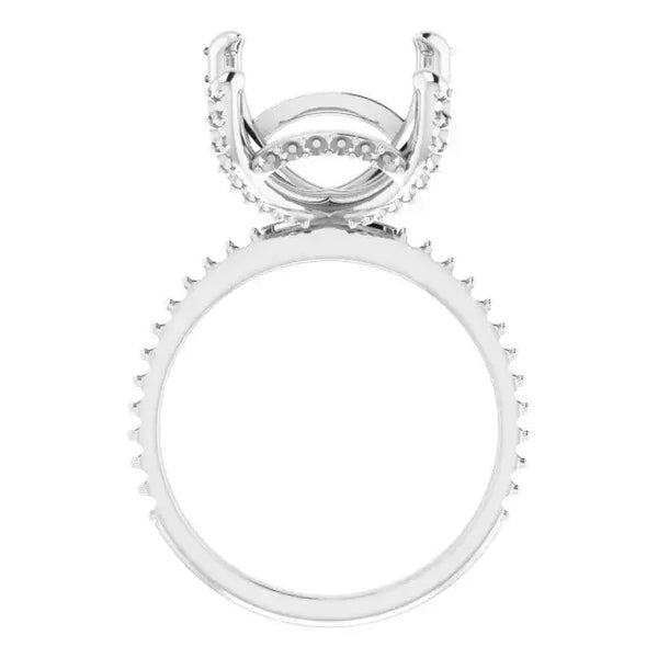 DAVITA Hidden Halo Lab Grown Diamond Engagement Ring Setting for Emerald Stones - Larson Jewelers