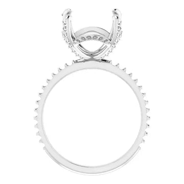 DAVITA Hidden Halo Lab Grown Diamond Engagement Ring Setting for Asscher Stones - Larson Jewelers
