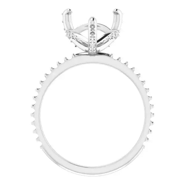 DAVITA Hidden Halo Lab Grown Diamond Engagement Ring Setting for Heart Stones - Larson Jewelers