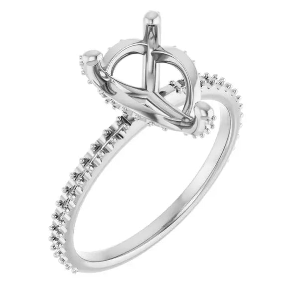 DAVITA Hidden Halo Lab Grown Diamond Engagement Ring Setting for Pear Stones - Larson Jewelers