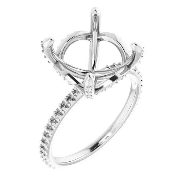 DAVITA Hidden Halo Lab Grown Diamond Engagement Ring Setting for Asscher Stones - Larson Jewelers
