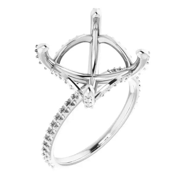 DAVITA Hidden Halo Lab Grown Diamond Engagement Ring Setting for Square Stones - Larson Jewelers