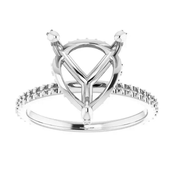 DAVITA Hidden Halo Lab Grown Diamond Engagement Ring Setting for Heart Stones - Larson Jewelers