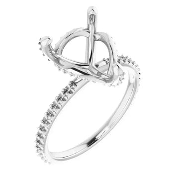 DAVITA Hidden Halo Lab Grown Diamond Engagement Ring Setting for Heart Stones - Larson Jewelers