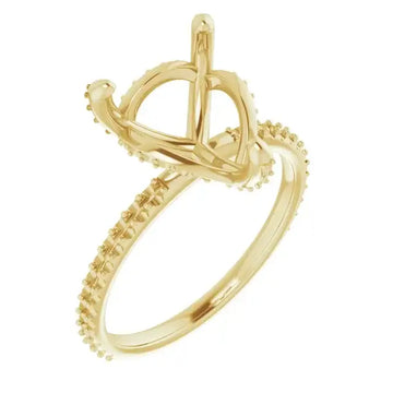 DAVITA Hidden Halo Lab Grown Diamond Engagement Ring Setting for Heart Stones - Larson Jewelers