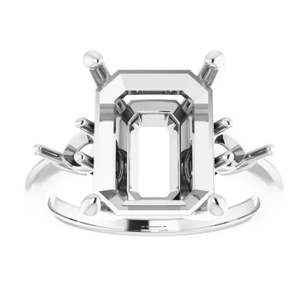 IDALIA Lab Grown Diamond Engagement Ring Setting for Emerald Stones - Larson Jewelers