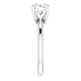 YORLENY Platinum Round Lab Grown Diamond Solitare Engagement Ring