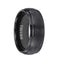 ALBERN Domed Wire Brushed Raised Center Black Tungsten Ring With Grooves by Triton Rings - 8mm - Larson Jewelers