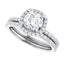 ZIVA Silver Halo Cushion Lab Grown Diamond Engagement Ring
