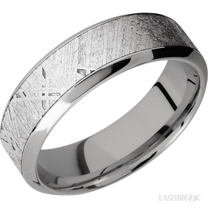 Titanium with Polish Finish and Meteorite Inlay - 7MM - Larson Jewelers
